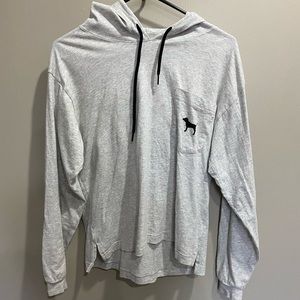 PINK grey hoodie with checkered dog✨